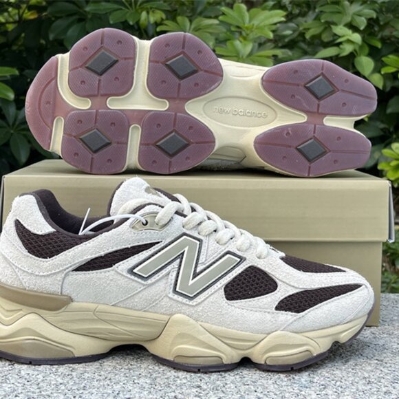 New Balance 9060 Mens Sneakers in Beige and Brown - Picture 12 of 14